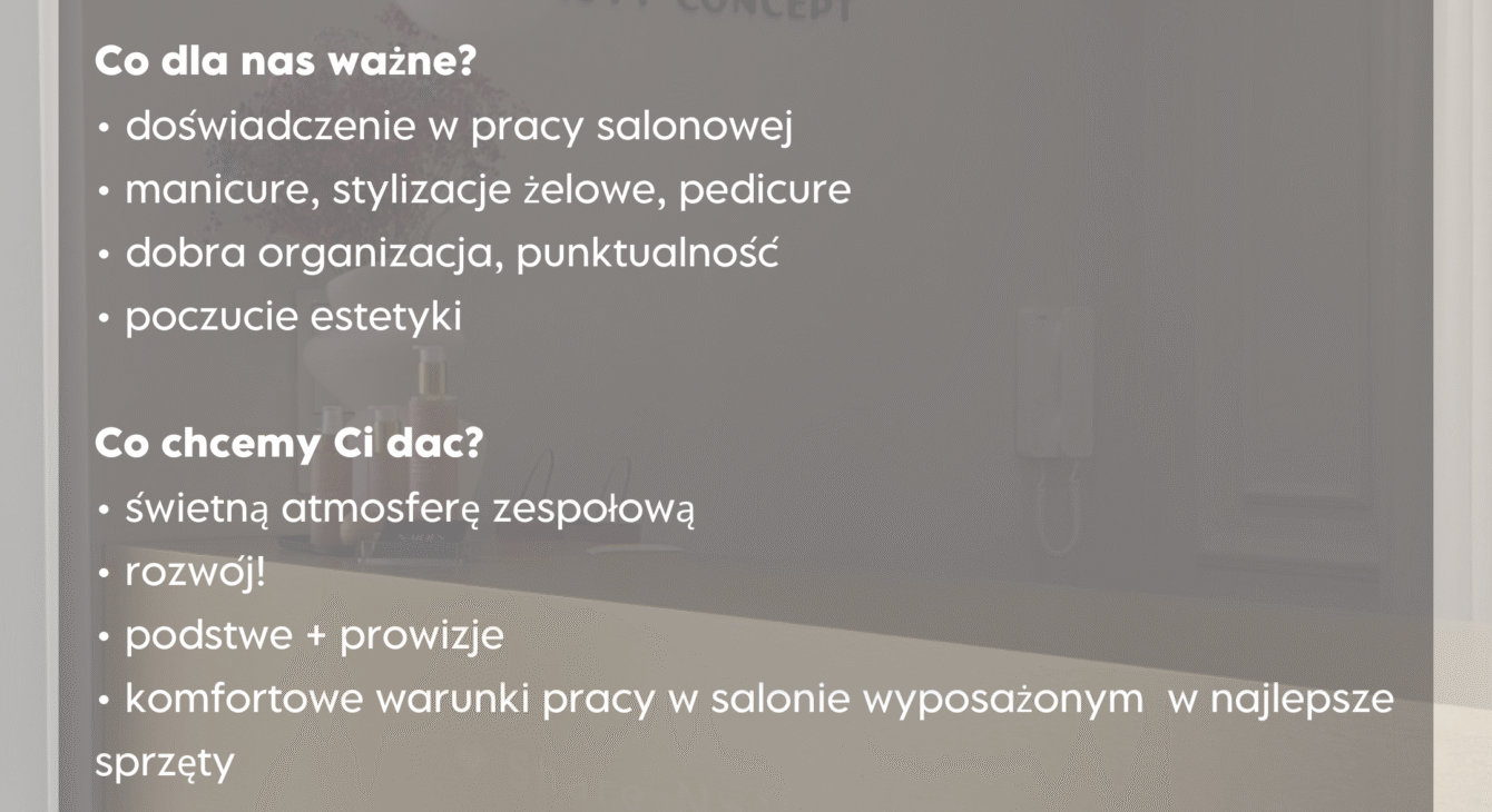 REKRUTACJA PRACA STYLISTKA PAZNOKCI